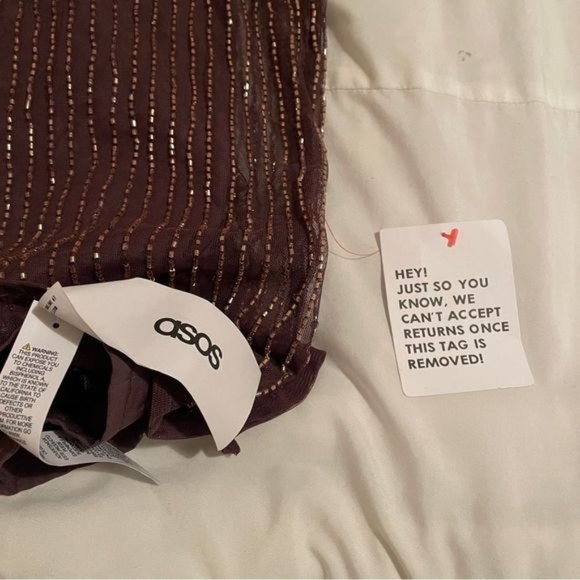 Asos?Design Mauve Surplice Beaded Midi Dress With Back Cutout - Picture 9 of 9